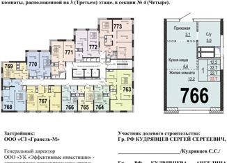 Продается квартира студия, 22.7 м2, Москва, улица Эйнштейна, 5, станция Немчиновка