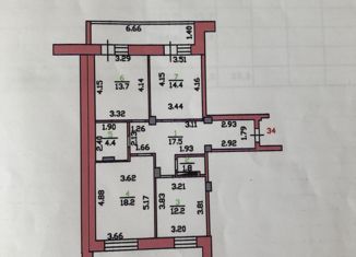 Продается 3-комнатная квартира, 82.2 м2, Орёл, Комсомольская улица, 263, Заводской район