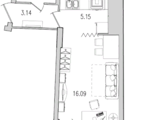 Продается квартира студия, 30 м2, Санкт-Петербург, ЖК Байрон