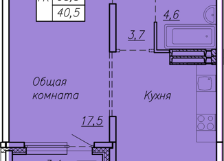 Продается 1-ком. квартира, 40.5 м2, Новосибирск, ЖК Галактика