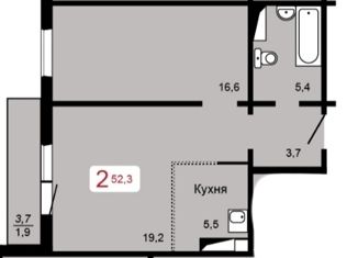 Продам 2-комнатную квартиру, 52.3 м2, Красноярск, жилой комплекс Мичурино, 2.2, ЖК Мичурино