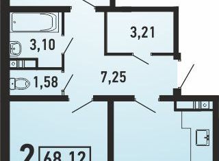 Продаю 2-ком. квартиру, 68.12 м2, Краснодар, улица имени Героя Георгия Бочарникова, 3, микрорайон Губернский