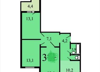 3-комнатная квартира на продажу, 76.3 м2, Москва, улица Талалихина, 1к3, улица Талалихина