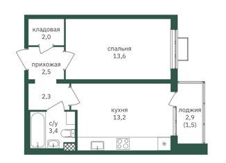 1-комнатная квартира на продажу, 40.2 м2, Москва, Варшавское шоссе, 170Ек8, метро Лесопарковая