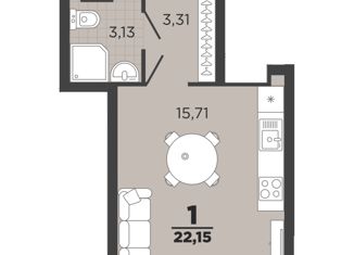 Квартира на продажу студия, 22.15 м2, Рязань