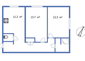 Продажа 2-ком. квартиры, 54.7 м2, Санкт-Петербург, Рябиновая улица, 16, ЖК Георгиевское