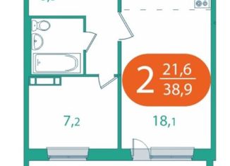 Продажа двухкомнатной квартиры, 38.6 м2, поселок Зональная Станция, улица Титова, 12А