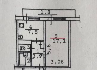 Продаю однокомнатную квартиру, 33 м2, Псковская область, улица Меркурьева, 18