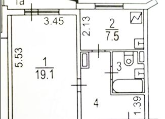 1-комнатная квартира на продажу, 40 м2, Москва, Белореченская улица, 37к1, метро Люблино