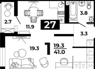 Продаю комнату, 41 м2, Горячий Ключ, улица Ярославского, 110