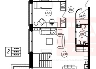 Продажа 2-комнатной квартиры, 128.8 м2, деревня Красницы, Солнечная улица, 26