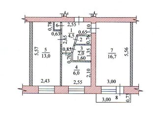 Продам двухкомнатную квартиру, 43.5 м2, Канаш, улица Фрунзе, 15