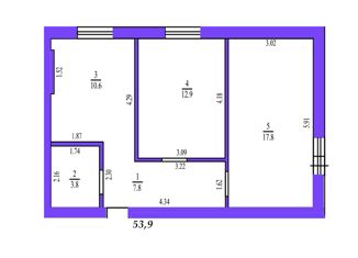 Продажа двухкомнатной квартиры, 54 м2, Оренбург, Тепличная улица, 19А, Дзержинский район