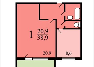 1-комнатная квартира на продажу, 39.2 м2, Москва, Керамический проезд, 71к1, станция Бескудниково