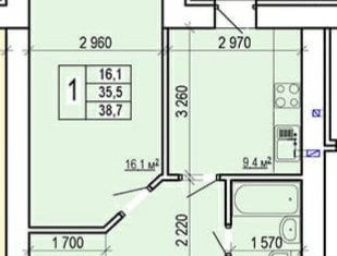 Продажа 1-комнатной квартиры, 35.5 м2, Энгельс, Вокзальная улица, 50