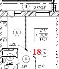 Продажа 1-ком. квартиры, 37.27 м2, Тольятти, ЖК Южный Бульвар