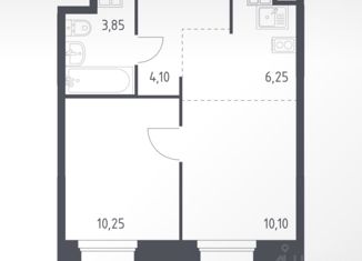 Продается двухкомнатная квартира, 34.55 м2, поселение Мосрентген, Киевское шоссе, 21-й километр, 3с1