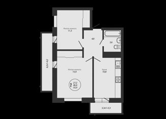 Продам двухкомнатную квартиру, 55 м2, Краснодар, улица Автолюбителей, 1/3к2, ЖК Премьера