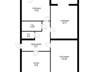 Продается трехкомнатная квартира, 95 м2, Краснодар, улица КИМ, 141