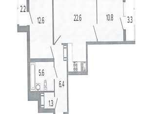 Продажа 2-комнатной квартиры, 60 м2, Санкт-Петербург, Глухарская улица, 26, ЖК Ультра Сити