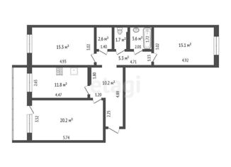 Продается 3-ком. квартира, 86 м2, Новосибирск, улица Дуси Ковальчук, 242, метро Гагаринская