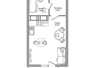 Продам квартиру студию, 27.59 м2, Ярославль, улица Строителей, 16к3, Дзержинский район