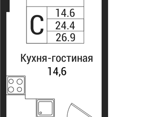 Продаю квартиру студию, 26.9 м2, Всеволожск, Крымская улица, 3