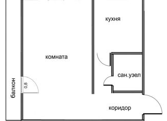 1-ком. квартира на продажу, 38 м2, рабочий посёлок Корфовский, улица Геологов, 3