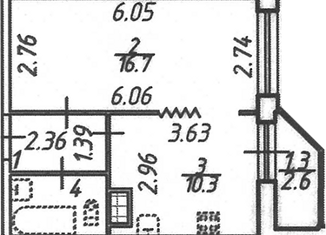 Продам 1-комнатную квартиру, 36.4 м2, Санкт-Петербург, улица Руднева, 16, ЖК Шекспир