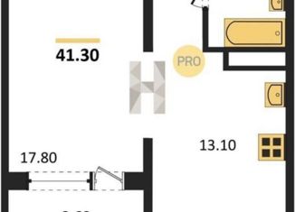 Продается 1-комнатная квартира, 41.3 м2, Новосибирск, ЖК Галактика, улица Николая Островского, 195