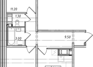 Продаю 2-комнатную квартиру, 51.5 м2, посёлок Ковалёво