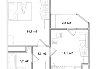 Аренда 1-комнатной квартиры, 32.1 м2, Санкт-Петербург, улица Фёдора Абрамова, 21к3