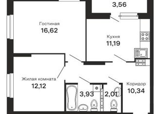 Продается 2-комнатная квартира, 59.7 м2, Екатеринбург, Академический район, улица Рябинина