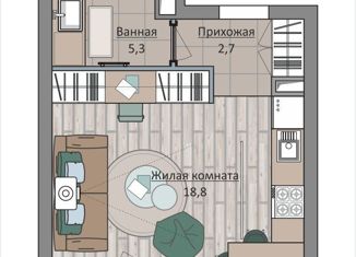 1-комнатная квартира на продажу, 42 м2, Москва, Дмитровское шоссе, 71А, ЖК Талисман на Дмитровском