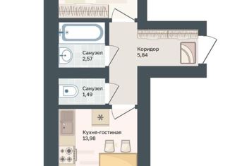 Продажа 1-ком. квартиры, 33.98 м2, Уфа, жилой район Цветы Башкирии, улица Цветы Башкирии, 2/3