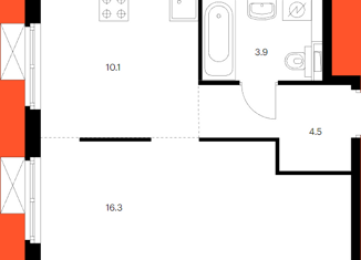1-ком. квартира на продажу, 34.8 м2, Ярославль, ЖК Волга Парк, жилой комплекс Волга Парк, 3Б