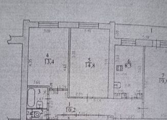 Продажа трехкомнатной квартиры, 71.6 м2, Тамбов, Интернациональная улица, 56, Ленинский район