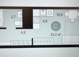 Квартира на продажу студия, 24 м2, Новосибирск, жилой комплекс Авиатор, 1-1, ЖК Авиатор