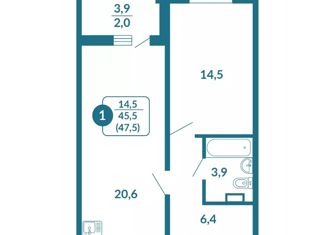 Продается однокомнатная квартира, 49.8 м2, Киров, Заводская улица, 14, Первомайский район