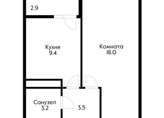 Продам 1-комнатную квартиру, 34 м2, Краснодар, Заполярная улица, 39к4
