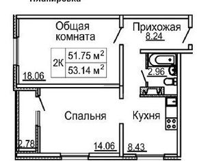 Продаю 2-ком. квартиру, 53 м2, Нижний Новгород, Бурнаковская улица, 89, ЖК Бурнаковский