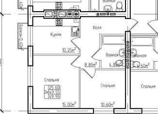 Продам 1-комнатную квартиру, 49.95 м2, поселок Малое Исаково, Калининградская улица, 14