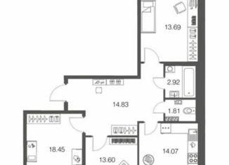 Продаю 3-комнатную квартиру, 85.2 м2, деревня Мистолово, Горная улица, 25к2