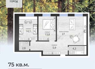 Продажа двухкомнатной квартиры, 75 м2, Димитровград, проспект Ленина, 37Д/3