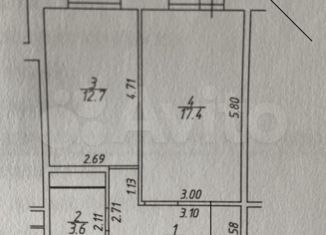 Продается 1-комнатная квартира, 44 м2, Краснодар, улица Ковалёва, 5, микрорайон 1-е отделение совхоза Солнечный