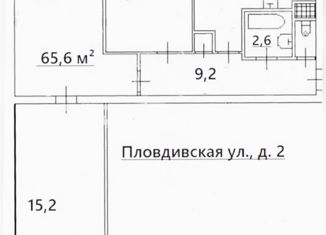 Продаю 3-ком. квартиру, 65.6 м2, Санкт-Петербург, Пловдивская улица, 2, метро Купчино