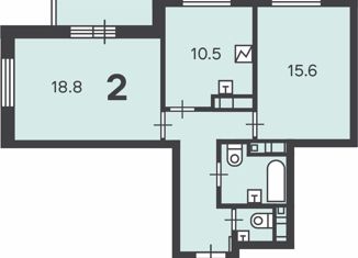 Продам двухкомнатную квартиру, 60.1 м2, Москва, Олонецкая улица, 21В, Олонецкая улица