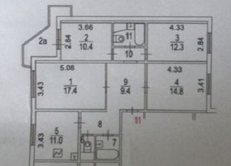 4-ком. квартира на продажу, 89.5 м2, Москва, улица Адмирала Лазарева, 52к2, метро Бунинская аллея