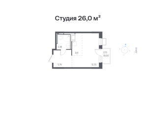 Продаю квартиру студию, 26 м2, поселение Рязановское, жилой комплекс Алхимово, к7