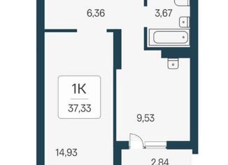 Продаю однокомнатную квартиру, 37 м2, Новосибирск